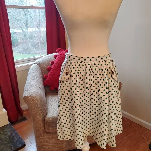 Tulip White Polkadot Cotton Blend Skirt - Size Large - Picture 15 of 15